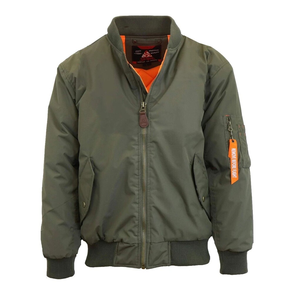 SPIRE by Galaxy Jacket Mens Large Green Flight Bomber Heavyweight Water Resist